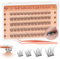 Higu clace Selbstklebende Wimpern,60pcs D Curl vorgeklebte Wimpern Set, Wimpernpinzette, kein Kleber und Entferner erforderlich, DIY falsche Wimpernbüschel zum Aufdrücken(YY)