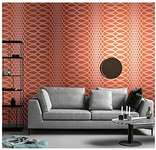 IHFMPFKJ Papier Peint Orange pour Chambre d'adulte, Papier Peint 3D pour Salon, Papier Peint intissé Minimaliste Moderne, Rouleau de Papier Peint gaufré pour Enfants, garçons et Filles