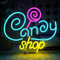 OYCGZV Candy Shop Neon Schild Süßwarenladen Led Neonschild Wand Lollipopks Neon Sign USB Led Schild für Candy Bar Deko Candybar Tisch Ornament Kaffee Restaurant Geburtstage Sonstige Events