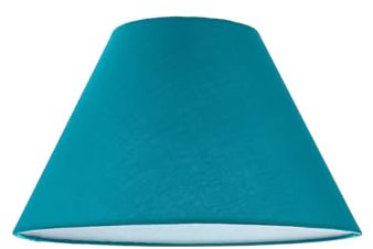 Traditional 8 Inch Vivid Teal Cotton Fabric Coolie Lamp Shade | Reversible Gimbal | 13cm x 8cm x 20cm by Happy Homewares