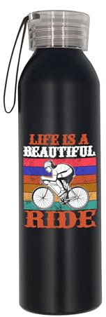 Live is a Ride Fahrrad-Trinkflasche, Isolierflasche, Edelstahl-Wasserflasche