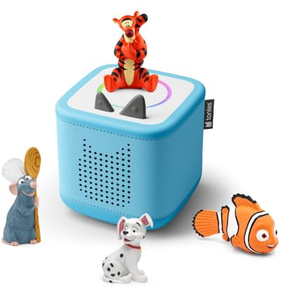 tonies Toniebox 2 Bundle Incl. 4 Disney Tigger, 101 Dalmatiner, Ratatouli, Nemo, Himmelblau, Audioplayer für Hörbücher, Lieder, Einschlafen und Tonieplay für Kinder