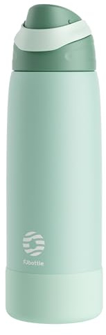 Fjbottle Borraccia Termica 1L in Acciaio Inox con Apertura a Scatto | 24 h freddo, senza BPA, lavabile in lavastoviglie, con base in silicone, spazzola inclusa