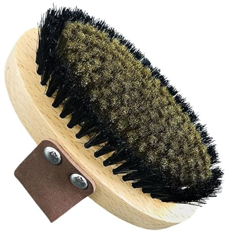 GREATRICH Cepillo Cerdas Naturales con finos alambres de cobre, Cepillo Exfoliante Corporal de Madera para Dry Brush y Drenaje Linfatico, Masaje Anti-Celulitis, Mejora la Circulación Sanguínea