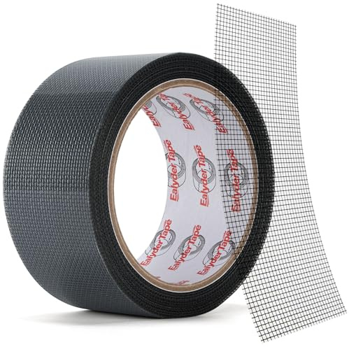 Window Screen Repair Tape 50mm x 9m Black Fiberglass Mesh Strong Adhesive | Strong adhesive fiberglass mesh tape for window & door screen tears. Quick fix holes & tears on mosquito nets & screens