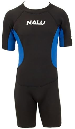 Kids Wetsuit 4-5 Years Shortie Wetsuit 3mm Neoprene Children’s Swim Suit 24 Chest Unisex Junior Surf Suit Flexible Thermal Beach Swimming Water Sports Suit with Zip Pull Strap