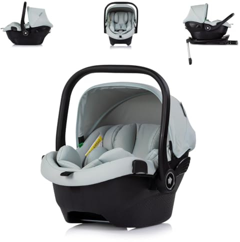 Chipolino Set Babyschale Pearl i-Size (40-85cm) Isofix-Basis-Station Adapter grün