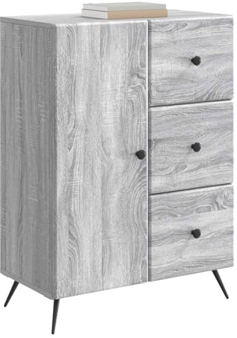 vidaXL Sideboard Graues Sonoma 66 x 34,5 x 90 cm Holzwerkstoff, Wohnzimmer Sideboard, modernes rechteckiges Design, viel Stauraum, Coole Dekoration, Flexible Aufbewahrung
