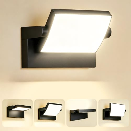 GXXG 40W LED Wandleuchten Aussen Schwarz 4000K 350° Panel IP65 4000LM | WandlampenIP65 Wasserdichtes Design,erstellbarer Winkel,breite Beleuchtung,Robust und LanglebigAussen/Innen