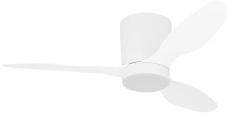 EGLO LED Deckenventilator Baracarès, 3 Flügel Ventilator mit Beleuchtung | dimmbar mit Fernbedienung, Timer, DC Motor, warmweiß - kaltweiß, Weiß, Ø 106 cm