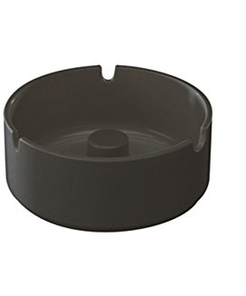 WACA 1804 Aschenbecher Kunststoffaschenbecher stapelbar und glutfest, Farbe:schwarz, Größe:Dm 125 mm / 50 mm h