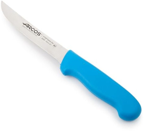 Arcos Cuchillo deshuesador con Hoja Acero Inoxidable Nitrum 160 mm. Cuchillo Profesional para Cortar Huesos Carne. Mango ergonómico Polipropileno. Serie 2900. Color Plateado.