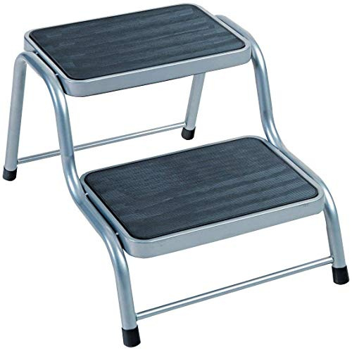 Crusader Double Step Stool Steel Sturdy Non Slip Heavy Duty for Camping Caravan Motorhome Holiday Leisure Outdoors and Indoors