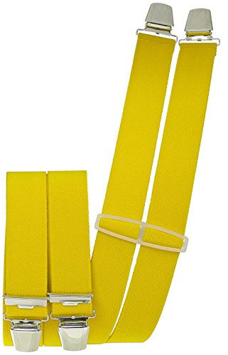 Harrys-Collection Herren Hosenträger 4 Extra Starken Clips uni, Farben:gelb