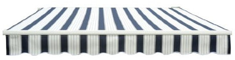 Green Bay 2.5 x 2m Manual Awning Garden Patio Canopy Sun Shade Shelter Retractable Blue-White
