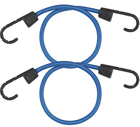 Master Lock 4373EURDAT Gummi-Spannseile mit Haken [2er-Spannseil-Set] [60 cm langes Spannseil] - Ideal zum Transportieren, Verpacken und Sichern von Lasten