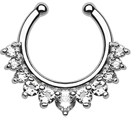 Autiga Nasenpiercing Nasenring Fake Piercing Septum Helix Kugeln Zirkonia Kristalle Strass