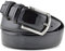 Cintura uomo in pelle vitello spazzolato, vernice nero, artigianale, made in italy, 3,5 cm. (110 cm (42/44-44/46 EU))