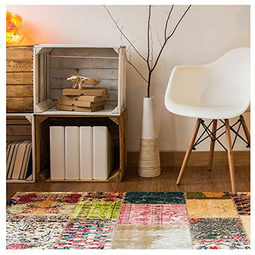 Ambiance Sticker Tapis Vinyle pour Le Sol en PVC - Antidérapant - Protection pour Le Sol - Tapis Vinyle Vintage - 60 x 100 cm - Lavable