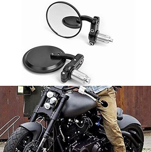 Bonnoeuvre Motorrad Rückspiegel zur Befestigung am Griff, für Motorrad, Roller, rund, faltbar, Blindspiegel, konvex, 2 Stück