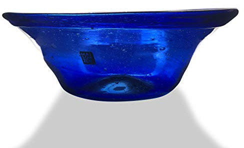Maison Zoe Glasschale aus Recycling-Glas Camino - Dunkelblau - blau - Durchmesser ≈ 25cm Höhe ≈ 9cm - 100% Handmade - Salatschale - Servierschüssel - Dekoschale