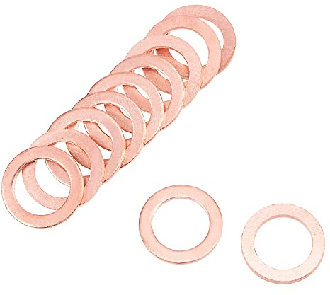 sourcing map Kupfer Flache Unterlegscheiben Dichtungsringe 30 Stück | Größe 12mm X 18mm X 1.5mm, Farbe Kupfer-Ton, Anwendung Für Schrauben Und Muttern, Perfekt Für Reparaturen