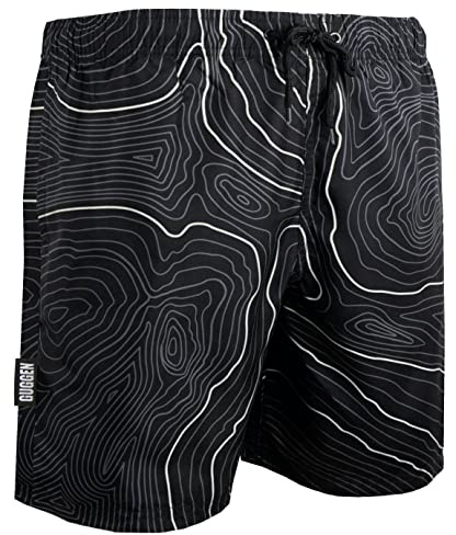 GUGGEN Mountain Badehose für Herren Schnelltrocknende Badeshorts Beachshorts Boardshorts Schwimmhose Männer Farbe Weiss S