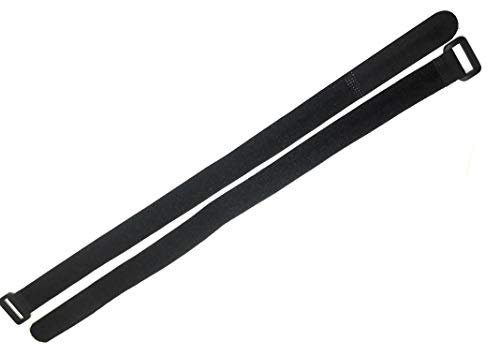 FrogJim Klett Kabelbinder 60 cm - 5er-Pack - schwarz mit Schnalle - wiederverschließbares Klettband 60cm - Nylon KSE6005