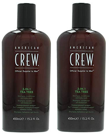 American Crew 2 er Pack American Crew Tea Tree 3 in 1 Shampoo,Conditioner,Bodywash 450 ml