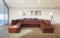 Quattro Meble Echtleder Ecksofa U-Form Antalya U 5z 200x333x200 Sofa Couch mit Schlaffunktion, Bettkasten und Kopfstützen Glatt Echt Leder Antique Tabac Eck Couch Ledersofa große Farbauswahl