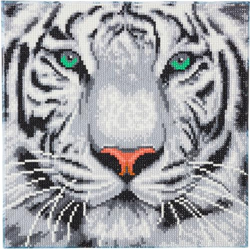Craft Buddy Crystal Art CAK-A96M Crystal Art Kit White Tiger, 30 x 30 cm