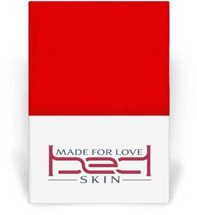 Bedskin Jersey Spannbettlaken 180x200 & 200x200 cm – 100% Baumwolle Spannbetttuch, weich & atmungsaktiv (Rot)