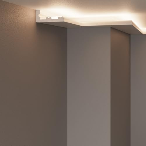 LED-Schleierrahmen für Decke und Wand für indirekte Beleuchtung mit LED-Streifen oder Gipskarton-Spots – 2 Meter (P890)