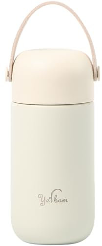 Yerbam 5.5oz Mini Tumbler Stainless Steel Vacuum Insulated Water Bottle Double Wall Thermos Flask Small Size BPA Free Leakproof (white)