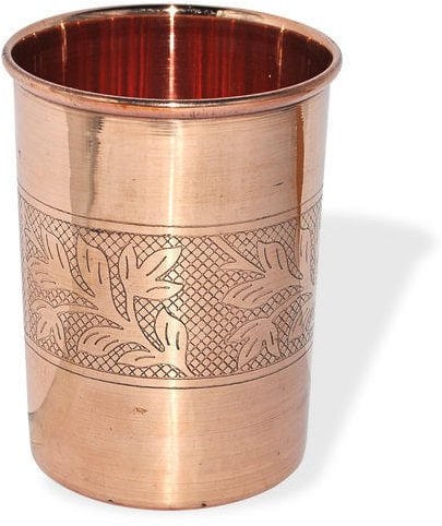 OSNICA 4 Pieces Copper Water Tumbler Glass for Healing Ayurvedic Product Moscow Mule Copper Mugs Capacity 350 Ml (Style 02)