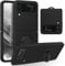 UEEBAI Silicone Coque avec Ring pour Samsung Galaxy Z Flip 3 5G, Etui Fin Pliable et léger Absorption des Chocs Housse Mince avec Bague 360 Degrés Rotation Stand Protection Cover, Noir