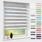 Doppelrollo klemmfix ohne Bohren, Duo Rollos für Fenster & Tür mit Bohren, Version 2025 Dunkelgrau B95 x H200cm (Stoffbreite 91cm), Fensterrollo lichtdurchlässig & verdunkelnd, Klemmrollo Sonnenschutz