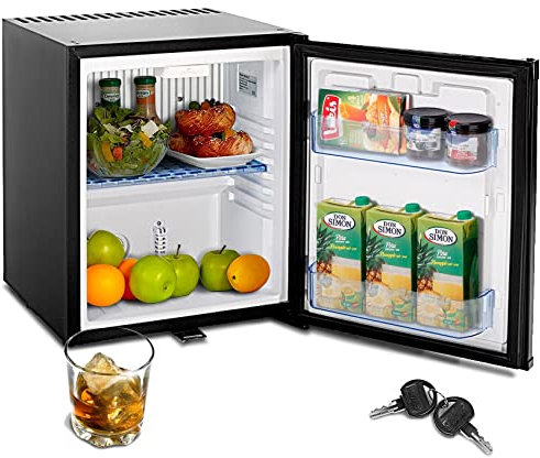 SMETA 12V/240V 30L Campervan Fridge - Quiet, Reversible Door, Black