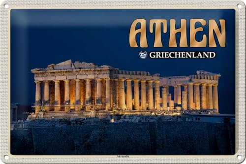 FEMER Blechschild Reise 30x20cm Athen Griechenland Akropolis Stadtfestung