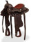 INLIFE Western-Sattel, Halfter & Brustblatt Echtleder 13 Braun,6.42kg,91351