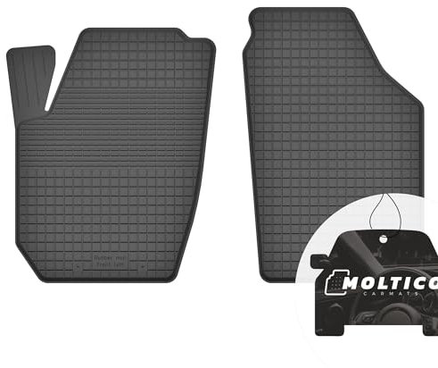 moto-MOLTICO Vorne Gummimatten Auto, 2-teiliges Set, Allwetter Gummi Fußmatten mit Rand, Antirutsch & Wasserfest Autoteppiche - passend für Skoda Fabia II 2007-2014
