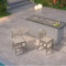 PURPLE LEAF Barhocker 2er Set, Aluminium Barstühle mit Rückenlehne, Outdoor-Tresenhocker Rattan, Mit Gepolsterte Sitze, Böhmischer Stil, für Bar, Cafés, Küchen, Hellgrau