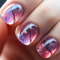 Ceboic French Tip Press on Nails - Square Short Purple Glitter Glossy Fake Acrylic Full Cover Artificial Stick on Nails for Women and Girls - Nail Art Decorations