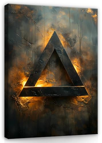 WallArena - Leinwand Bilder - Abstrakt - 40x60 cm Leinwandbilder - Bild auf leinwand - Wandbild XXL groß Wandbilder für Wohnzimmer Schlafzimmer Wohnzimmerbilder Modern kunstdruck - Geometrisch Rost