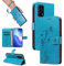 SRISHP Hülle für Oppo Find X3 Lite Hülle, Premium PU Leder Handyhülle mit Band, Magnet Flip Case für Oppo Find X3 Lite, Blau