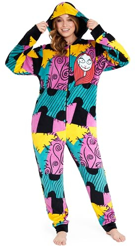 Disney The Nightmare Before Christmas Pile Pigiama Intero con Cappuccio Donna (Multicolore, L)