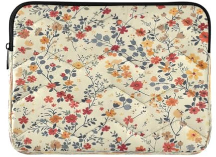 JUMBEAR Pochette Ordinateur, Housse de Protection pour Ordinateur Portable de 13 à 14 Pouces Motif Fleurs