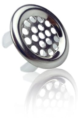 Bamyli Sink Overflow Ring,Sink Overflow Cover,Bath Overflow Cover Insert in Hole Round Ring Covers Caps for Bathroom Kitchen Sink (Mesh Ring Silver)