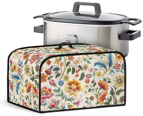 Drnuikhe Crock Pot Cover Dust Cover Kitchen Decor Crock Pot Covers For Kitchen Counter Decor Electric Appliance Cover Machine Washable Vantage Dragonfly Flower