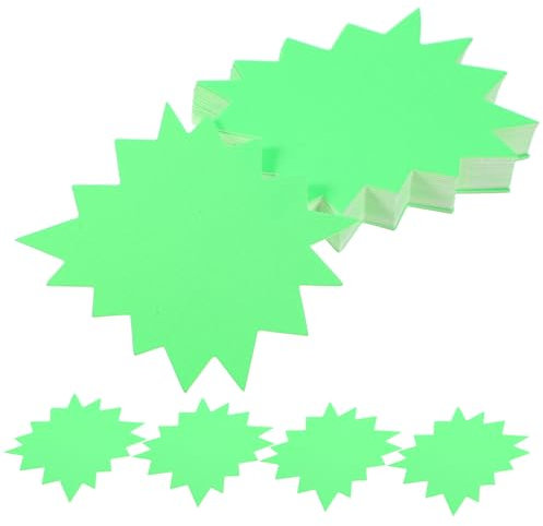 BELLIFFY 250stücke Fluoreszierende Leuchtgrüne Explosion Preisetiketten Leere Papier Preisschilder Zum Beschriften Auffällige Verkaufsetiketten Für Einzelhandel Praktisches Für Ladengeschäf